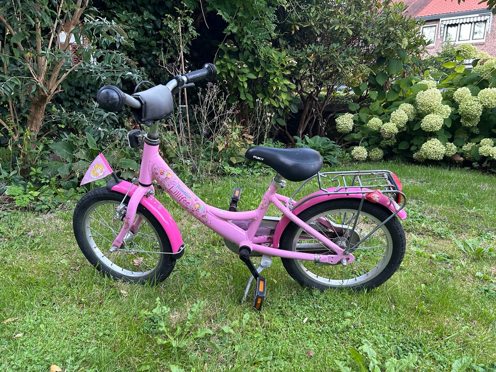 Roze Puky kinderfiets Lillifee 16 inch, Fietsen en Brommers, Ophalen, Gebruikt, Terugtraprem, 16 tot 20 inch