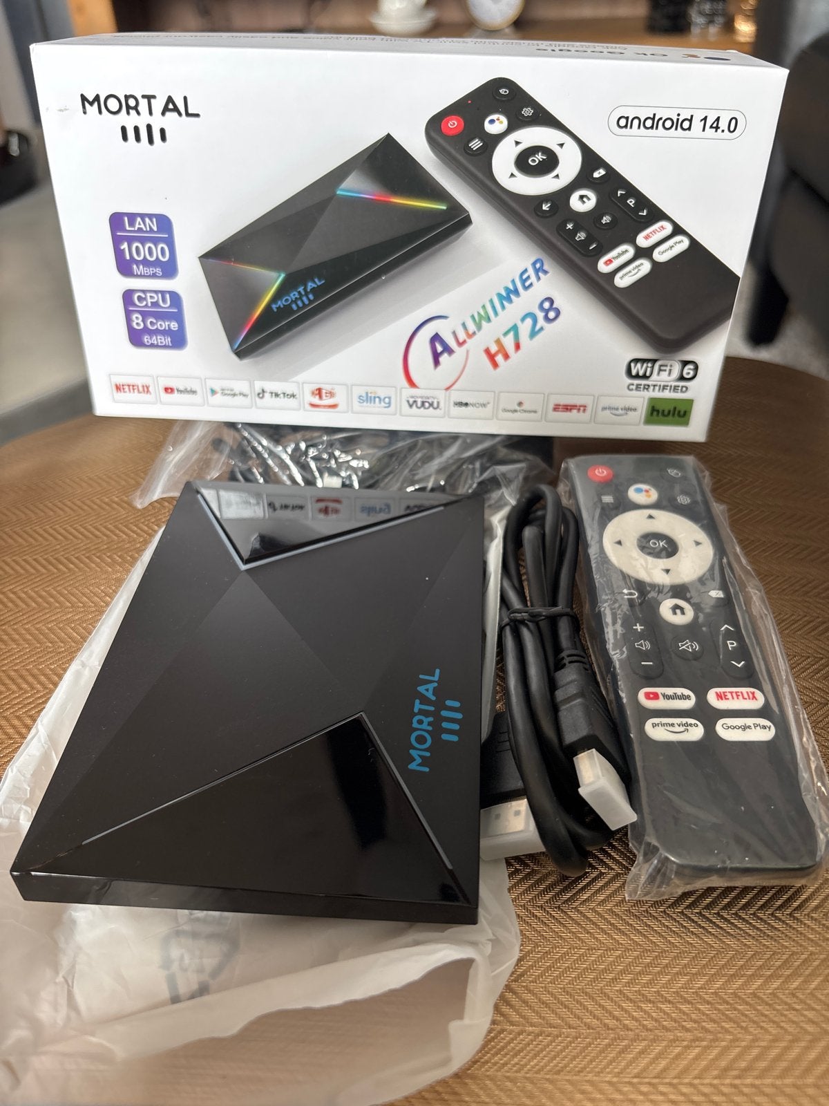 MORTAL T9 8K Pro Android 14 TV  Wifi 6 (Nieuw), Ophalen of Verzenden, Nieuw, HDMI