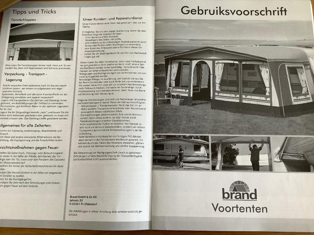 Voortent, Caravans en Kamperen, Voortenten en Luifels, Ophalen, Zo goed als nieuw, PVC, Brand