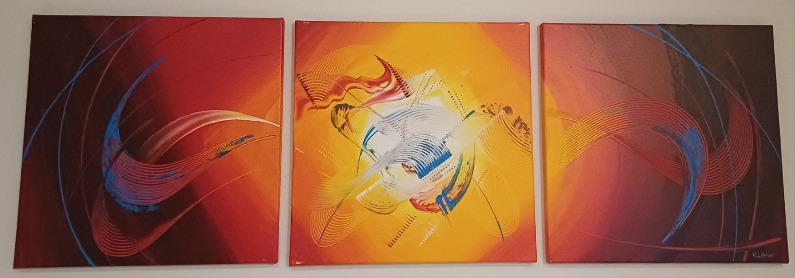 Drieluik schilderij van Büttner- acryl op canvas, Ophalen of Verzenden