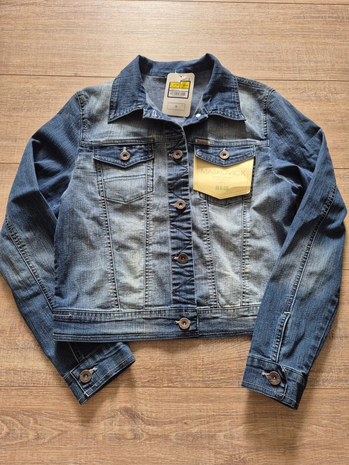 MASHAVICK spijkerjasje maat M, Kleding | Dames, Jassen | Zomer, Maat 38/40 (M), Blauw, Nieuw, Ophalen of Verzenden