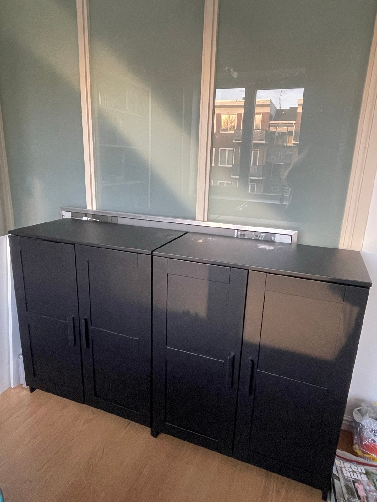 Twee zwarte IKEA Brimnes kasten, Ophalen, Overige materialen, 50 tot 100 cm, Zo goed als nieuw