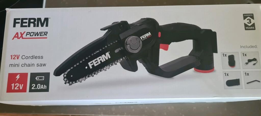 Ferm ax-power snoerloze mini kettingzaag, Ophalen of Verzenden, Nieuw, Elektrisch, Ferm