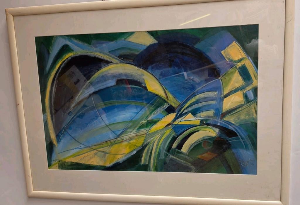 Groot Abstract Schilderij | Annelies Eijk | Handgeschilderd, Antiek en Kunst, Ophalen of Verzenden