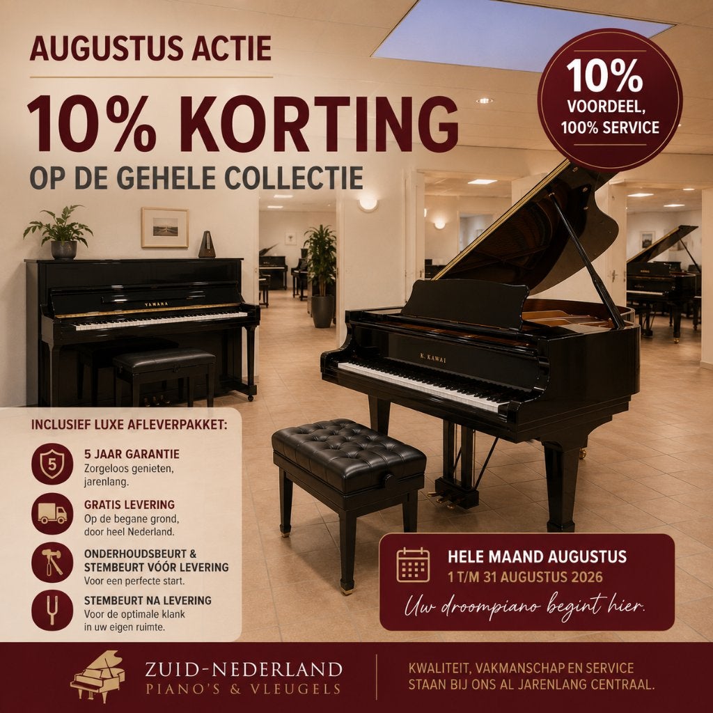 Augustus Actie – 10% voordeel, 100% service, Verzenden, Zwart, Nieuw, Piano