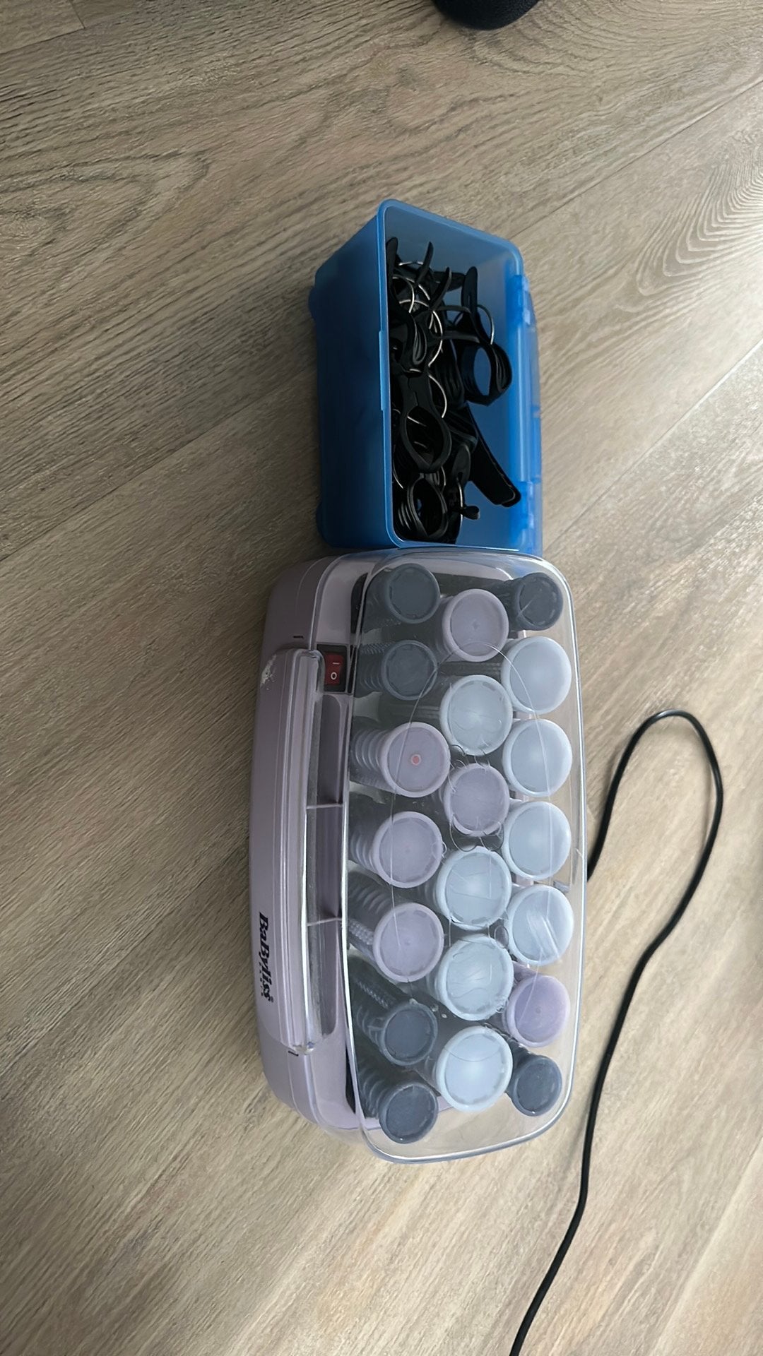 BaByliss krulset met verwarmde rollers – Compleet met clips, Ophalen of Verzenden, Zo goed als nieuw