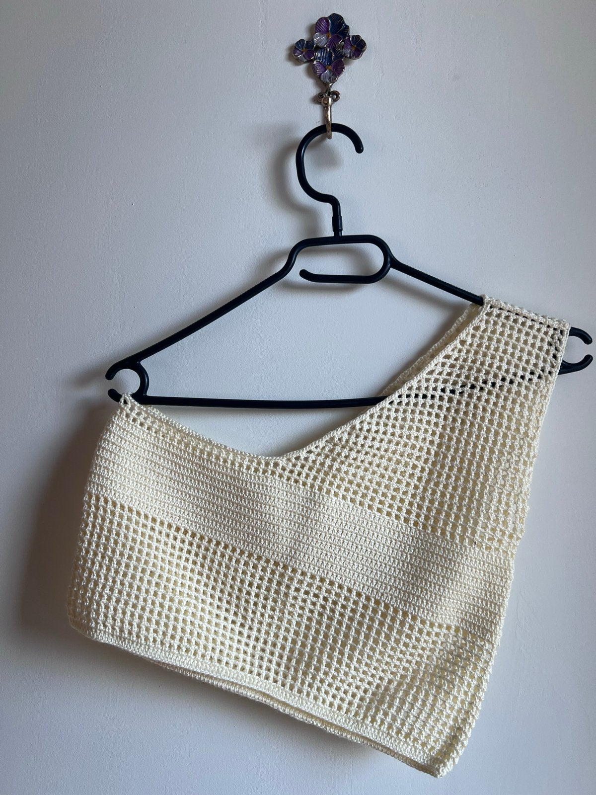 Handgemaakte gehaakte top - Crèmekleurig, Maat 38/40 (M), Beige, Nieuw, Ophalen of Verzenden
