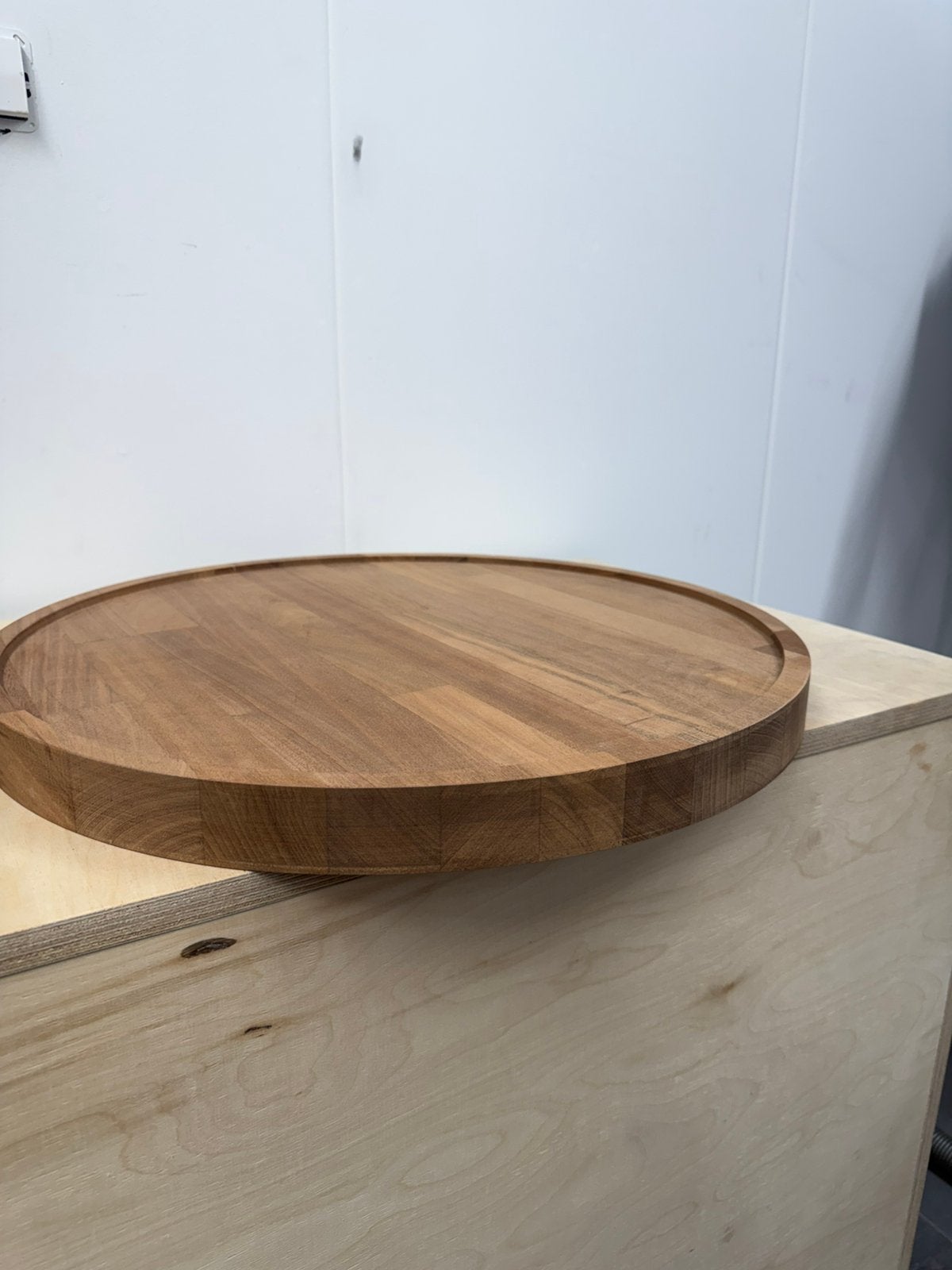 Massief houten mahonie blad, Ophalen, Minder dan 45 cm, Minder dan 55 cm, Rond
