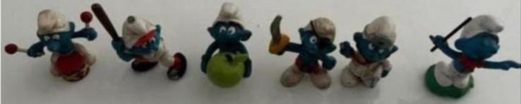 6 Oude Leuke Vintage Blauwe Smurfen -Schleich Peyo Collectie, Verzamelen, Smurfen, Ophalen of Verzenden, Gebruikt, Verschillende Smurfen