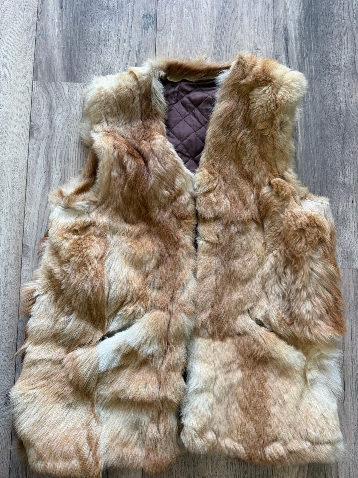 Vintage Bodywarmer uit 80’s vossen of konijnen bont, Ophalen, Gedragen, Overige maten, Overige kleuren