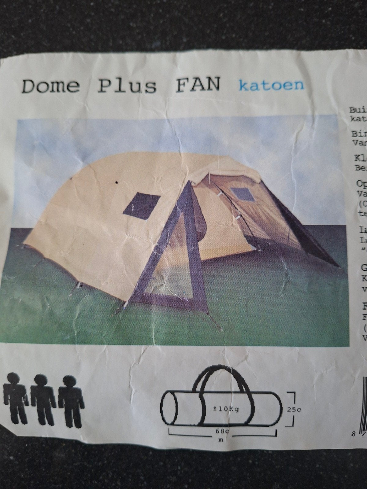 Quality Camp Dome Plus FAN Katoenen Tent, Ophalen