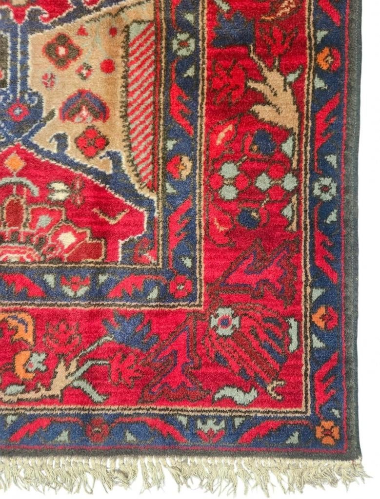 Vintage oosters wol vloerkleed Bachtiar Persia 131x213cm, Gebruikt, 100 tot 150 cm, Onbekend, 200 cm of meer