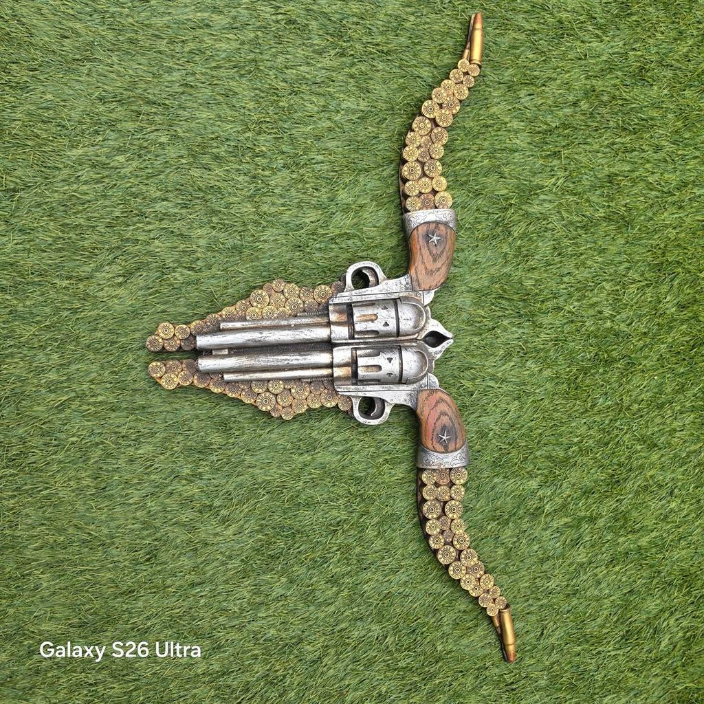 Unieke Western Revolver Boog Wanddecoratie, Antiek en Kunst, Ophalen of Verzenden