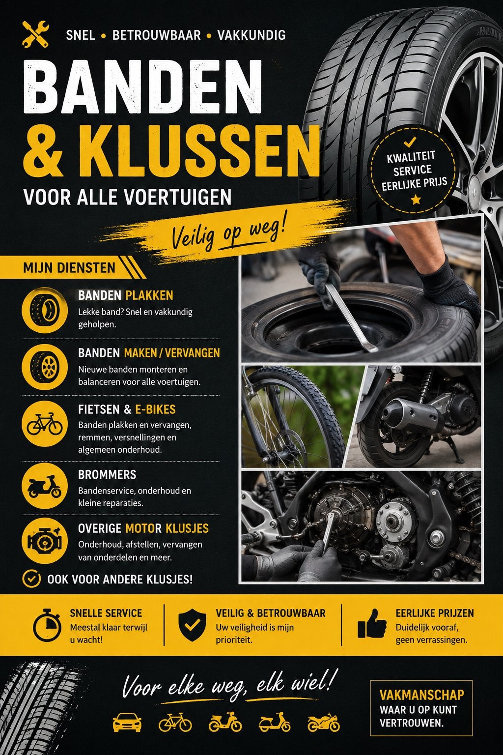 Onderhoud motor auto fiets brommer scooter fatbikes, Ophalen