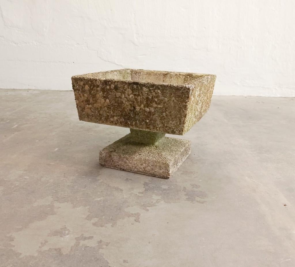 Vintage grote betonnen plantenbak, 50 x 50 cm, Tuin en Terras, Tuinvazen, Ophalen, Tweedehands, Tweedehands, Tweedehands