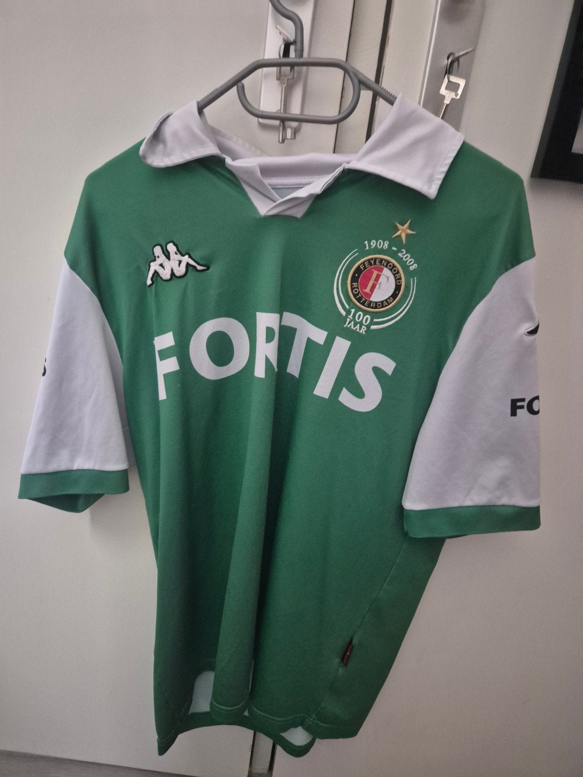 Feyenoord shirt 100 jaar (2008) maat xl valt als l, Ophalen of Verzenden, Gebruikt, Feyenoord, Shirt