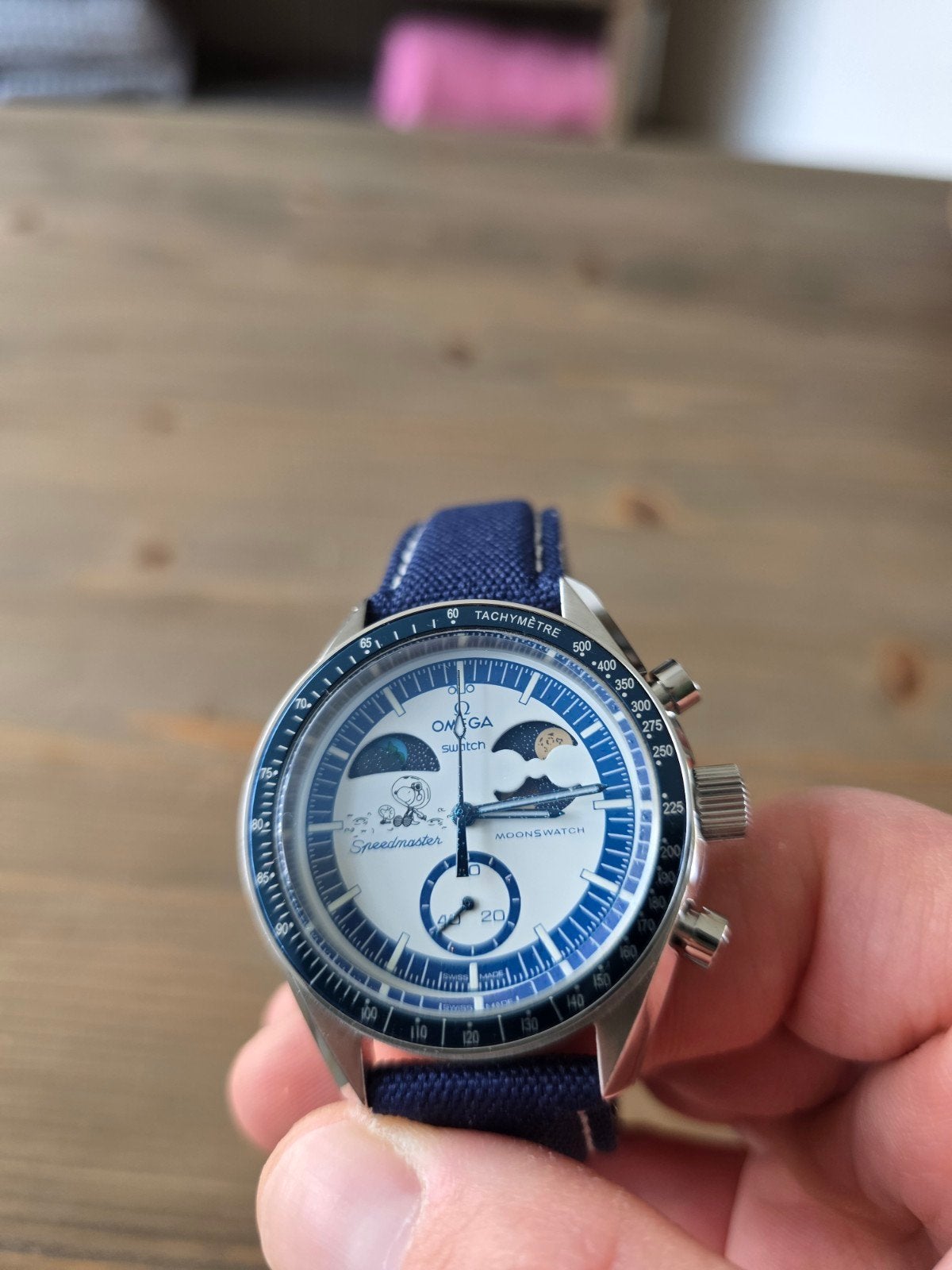 Omega x Swatch Speedmaster Metal Case Mod, Ophalen, Zo goed als nieuw, Omega
