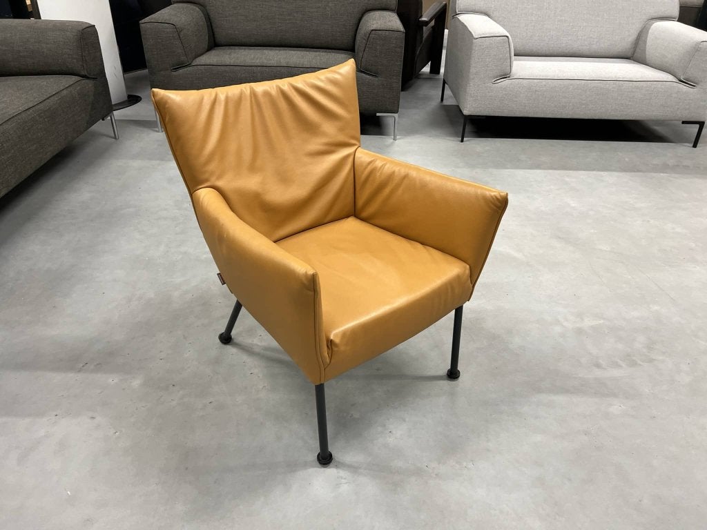 Showmodel Label Vandenberg Togo Fauteuil Leer Design stoel, Huis en Inrichting, Fauteuils, Nieuw, Ophalen of Verzenden, Label van den Berg