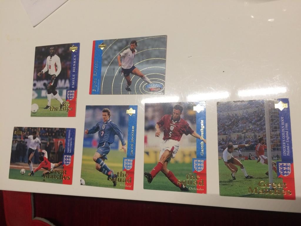6 Upper Deck voetbal kaarten 1997-1998, Verzamelen, Ophalen of Verzenden, Zo goed als nieuw, Buitenlandse clubs