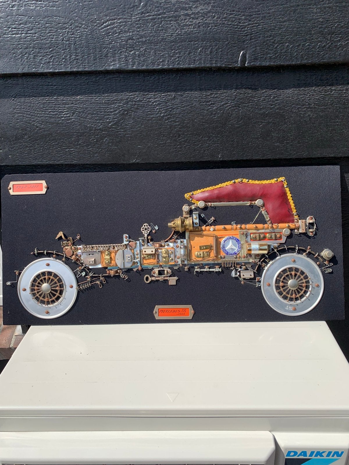 Uniek Vintage Mercedes Kunstwerk - Handgemaakt Model, Overige merken, Gebruikt, Auto, Groter dan 1:32