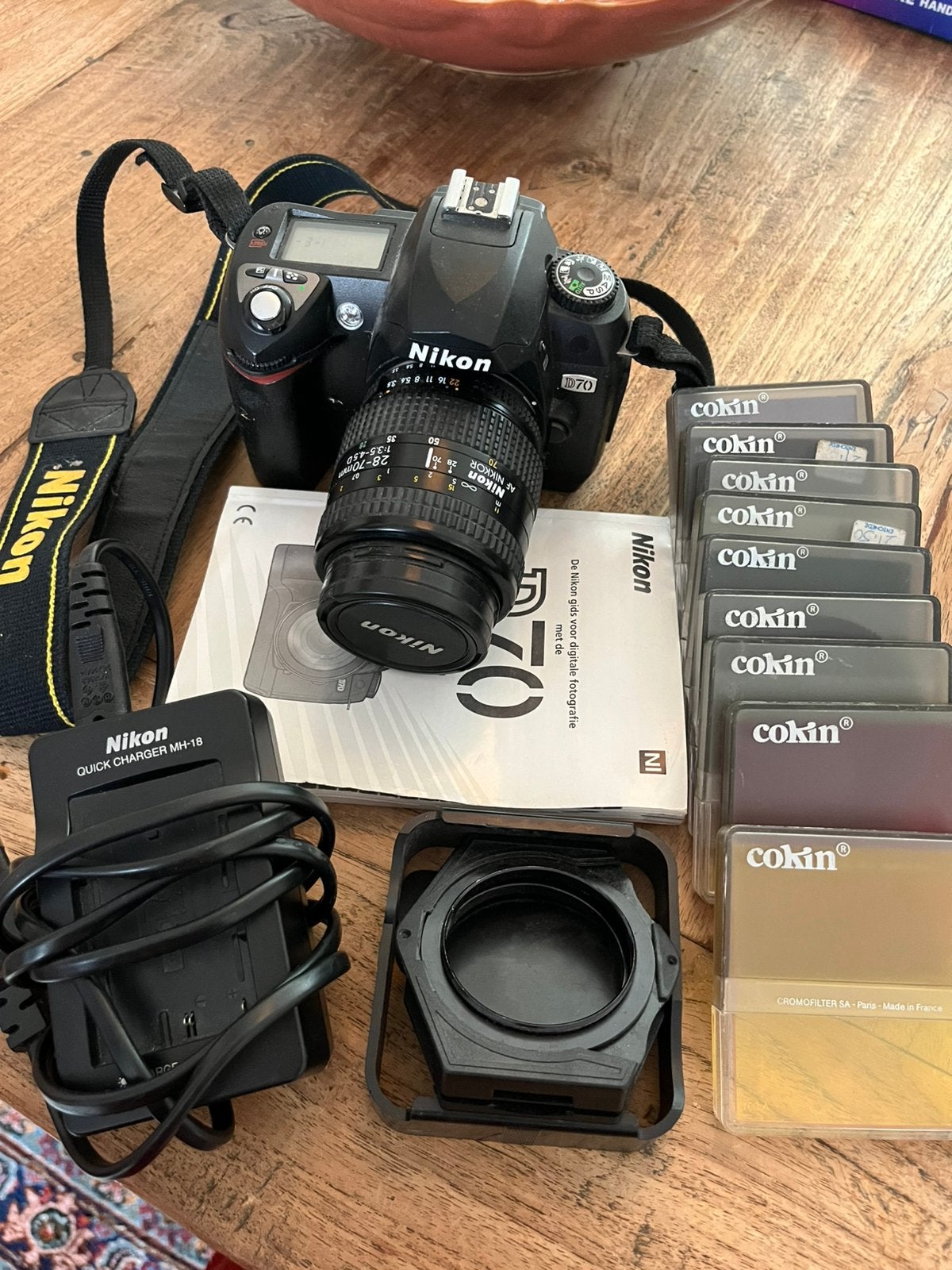 Nikon D70 met 28-70 lens, Ophalen of Verzenden, Gebruikt, Nikon, Geen optische zoom