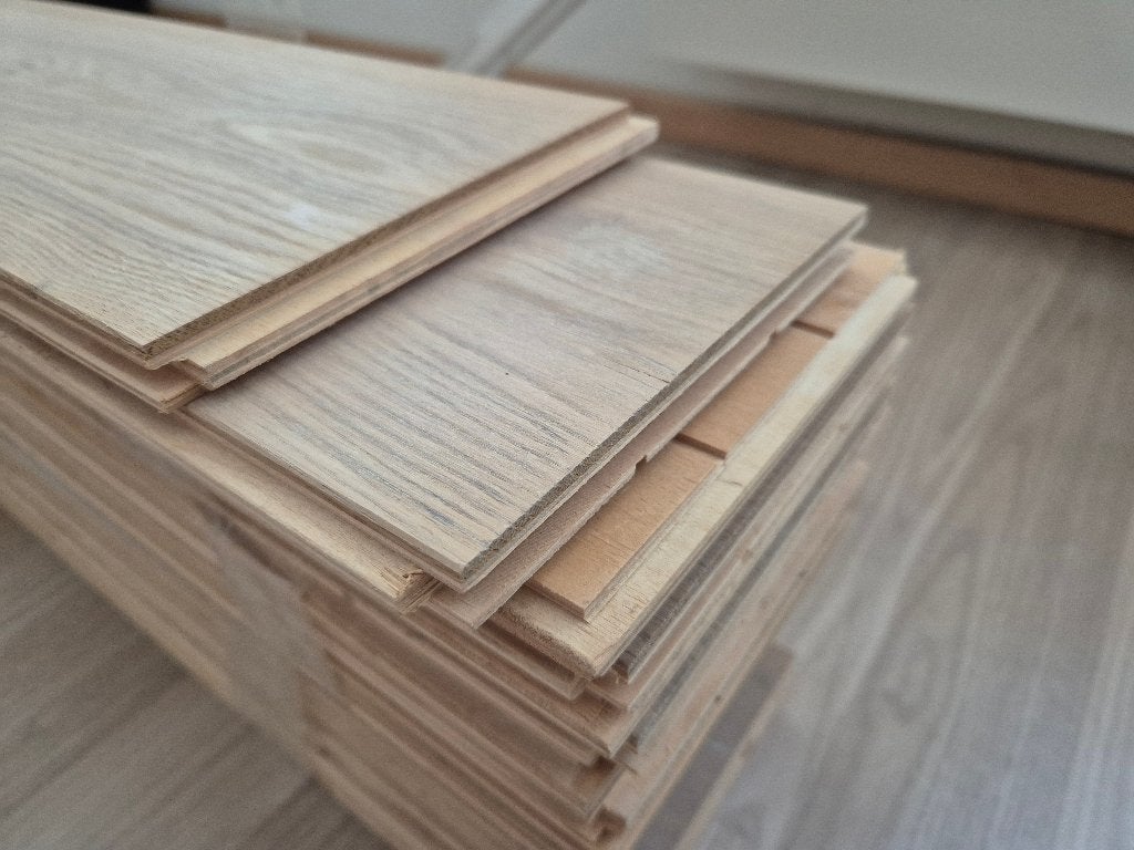 Eiken multiplank vloerdelen (4,3m2), Ophalen, Nieuw, Vloerdelen of -planken, Minder dan 5 m²