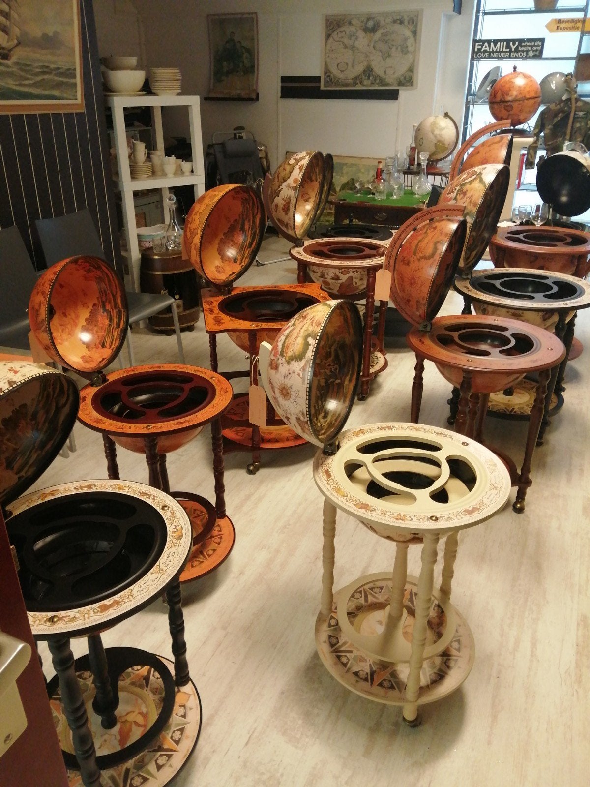 Grote collectie globe barren uit voorraad leverbaar va € 99,, Antiek en Kunst, Ophalen of Verzenden