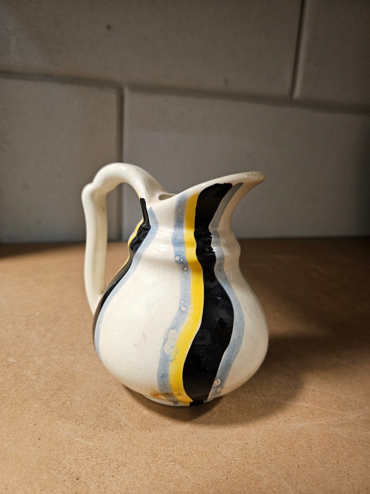 Vintage Melkkan Glans Plateel - Handgeschilderd, Antiek en Kunst, Ophalen of Verzenden