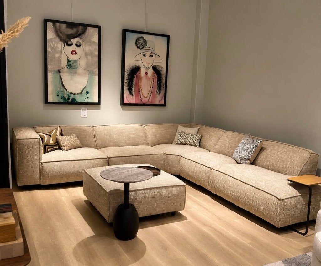 Amazing Big5 Sofa Leefhoek met hocker ALS NIEUW, Ophalen, Zo goed als nieuw
