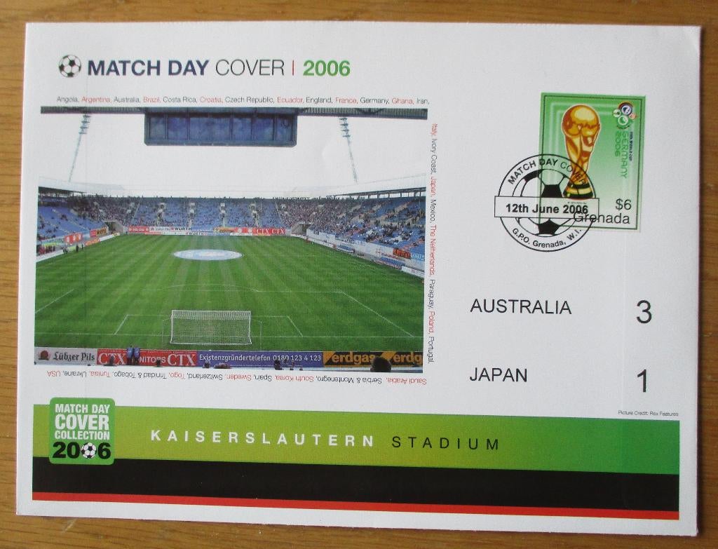 WK Voetbal 2006, FDC Australië - Japan, Verzenden, Gestempeld, Sport