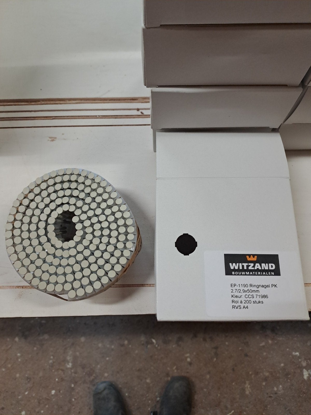 RVS Ringnagel platkop 2,7/2,9x50mm CCS 7198 (2000 st), Doe-het-zelf en Verbouw, Ophalen of Verzenden, Nieuw