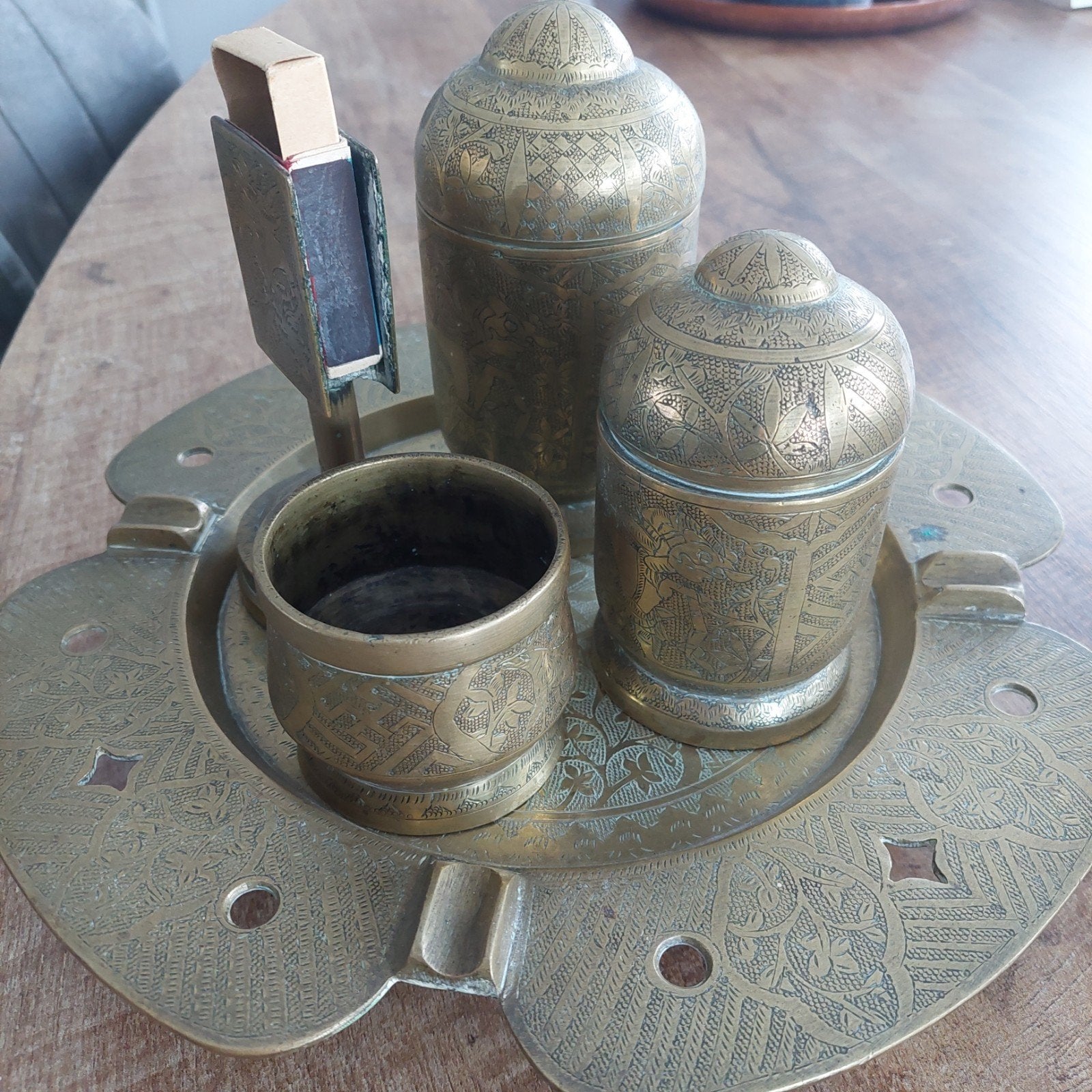 indonesische koperen rookstel,jogja gestempeld, Antiek en Kunst, Ophalen of Verzenden, Koper