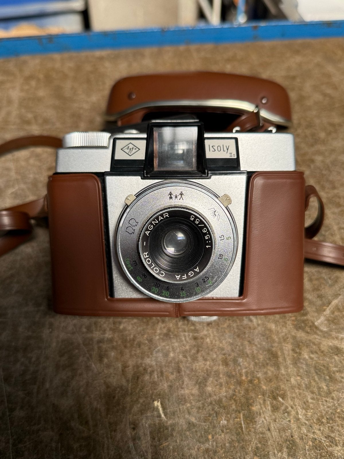 Agfa Isoly IIa fototoestel met flitser en lederen tas, Audio, Tv en Foto, Fotocamera's Analoog, Gebruikt, Compact, Overige Merken