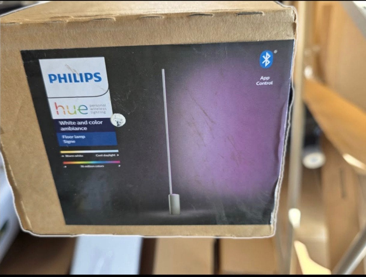 Philips Hue Signe Vloerlamp Wit & Kleur Ambiance, Overige fittingen, Ophalen of Verzenden, Zo goed als nieuw, Metaal
