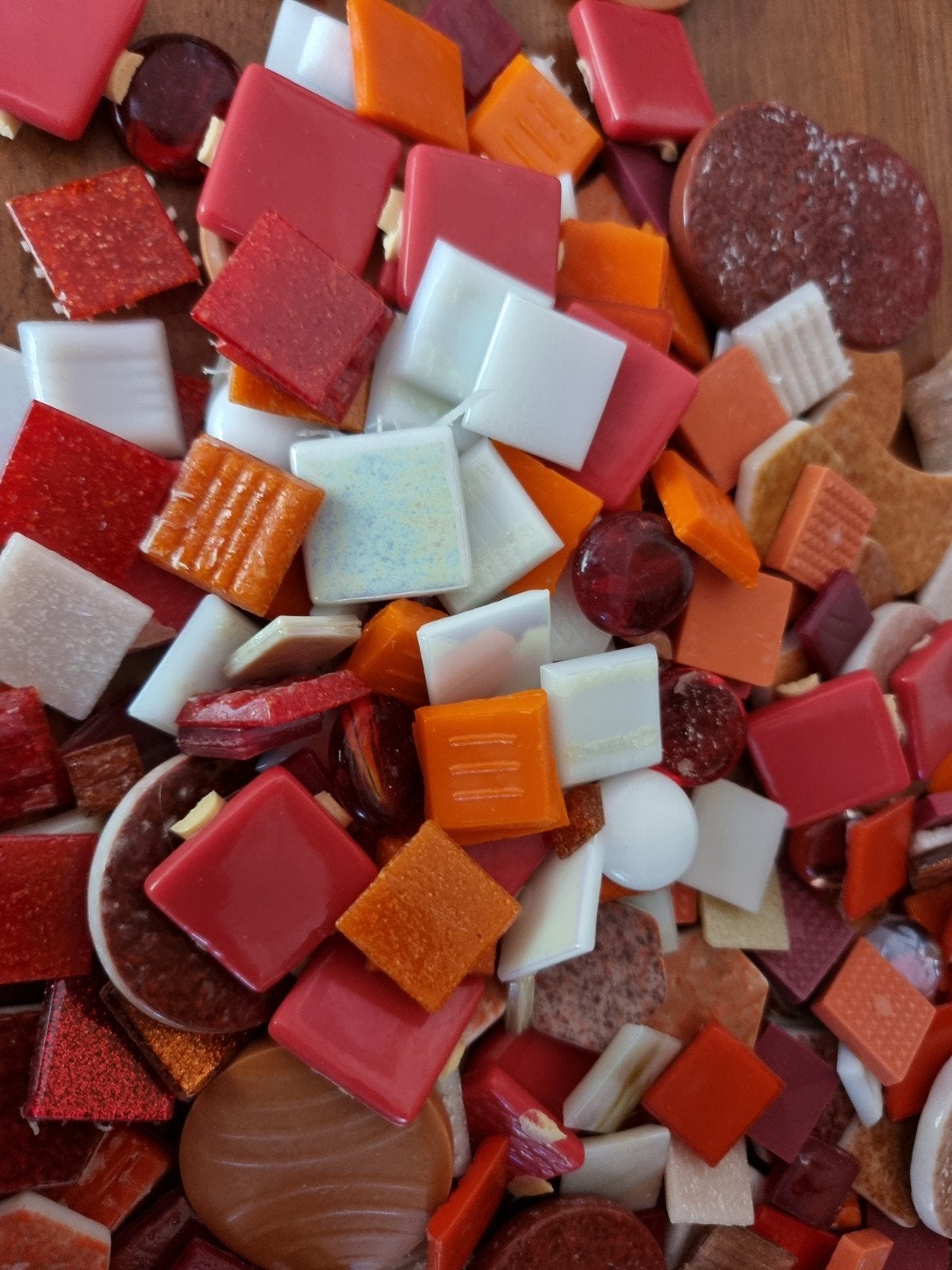 Mozaïek mix rood oranje terra crème wit, Ophalen of Verzenden, Nieuw, Knutselmateriaal