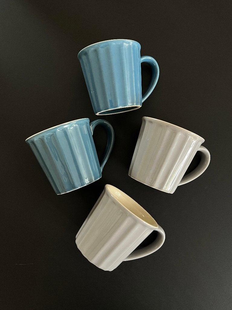 Ib Laursen Mynte Mugs – 4x Ribbed Mugs, Steen, Overige merken, Vintage, Zo goed als nieuw