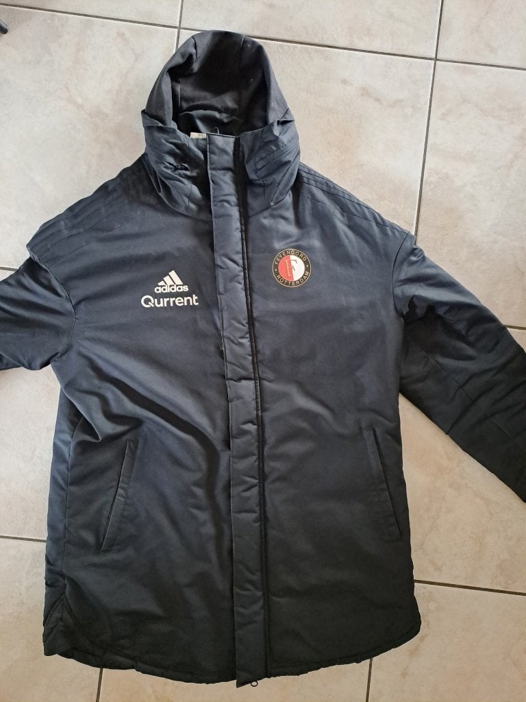 Feyenoord herenjas, Ophalen, Maat 52/54 (L), Zwart, Zo goed als nieuw