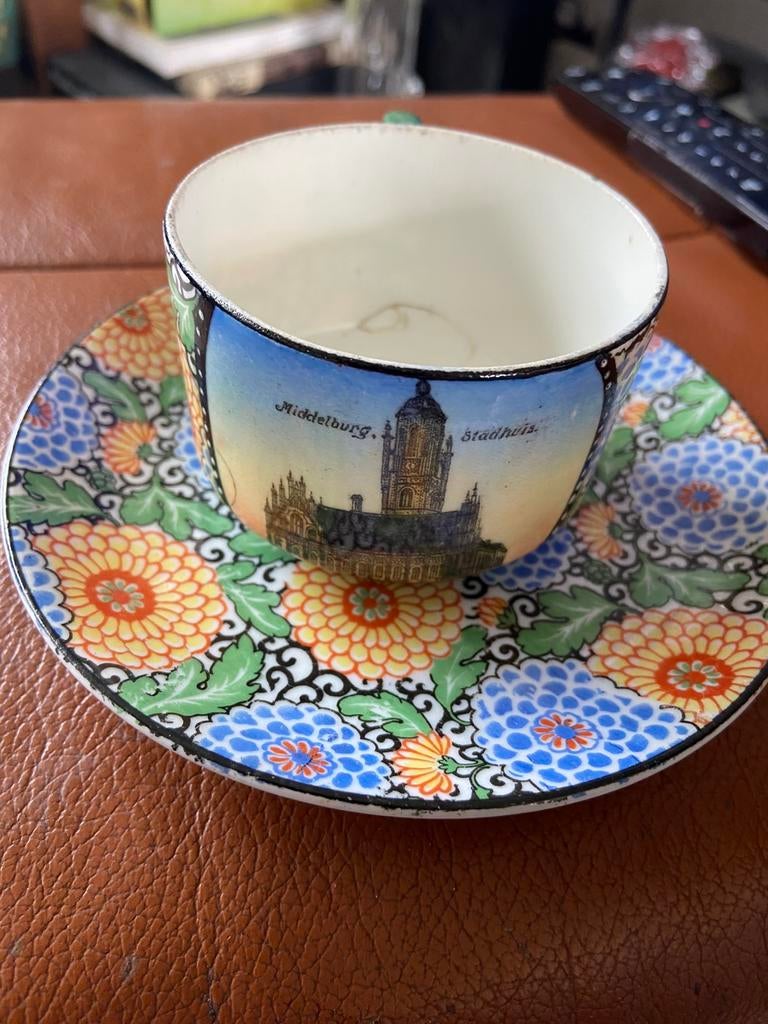 Kop en schotel Middelburg Stadhuis., Antiek en Kunst, Ophalen of Verzenden
