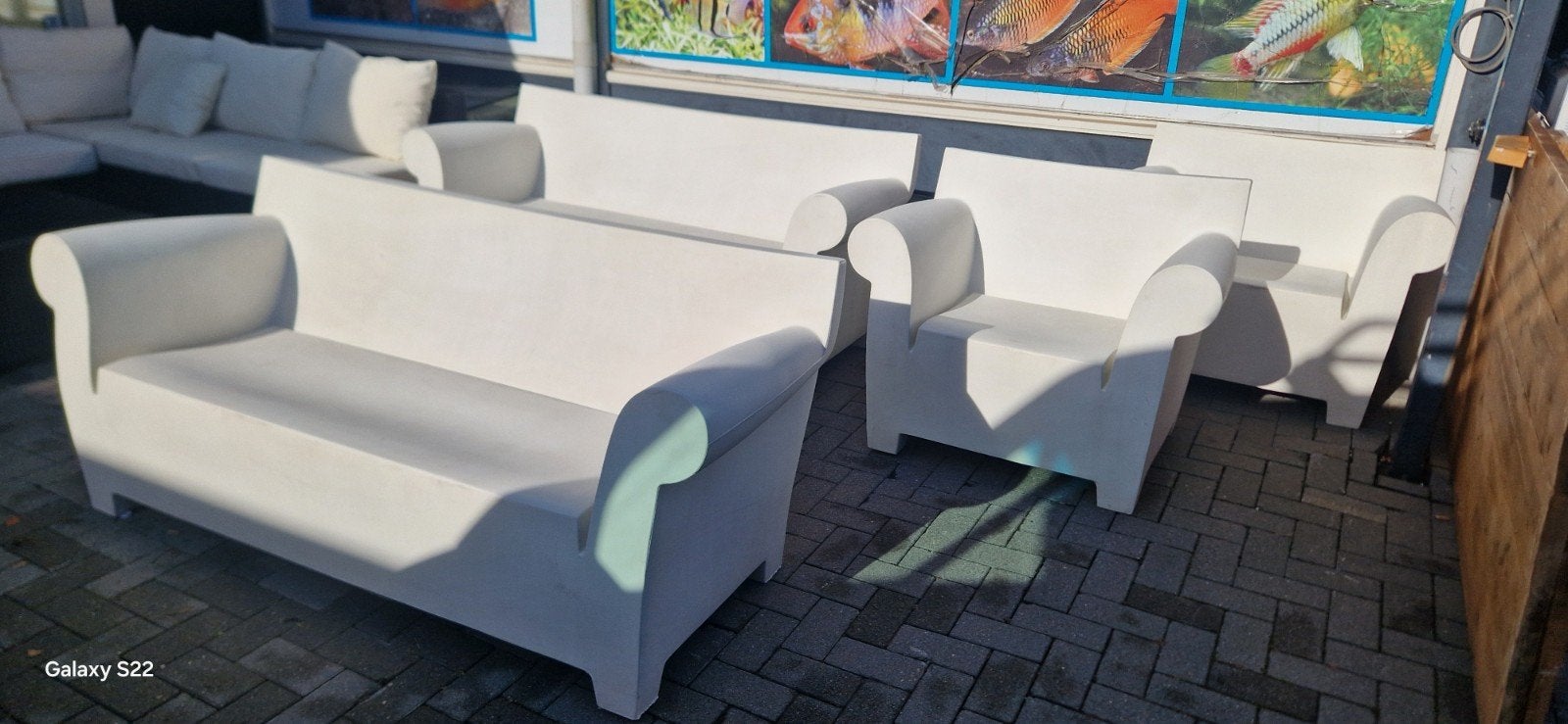 Kartell Bubble Club set wit, Kunststof, Gebruikt, 6 zitplaatsen, Ophalen of Verzenden