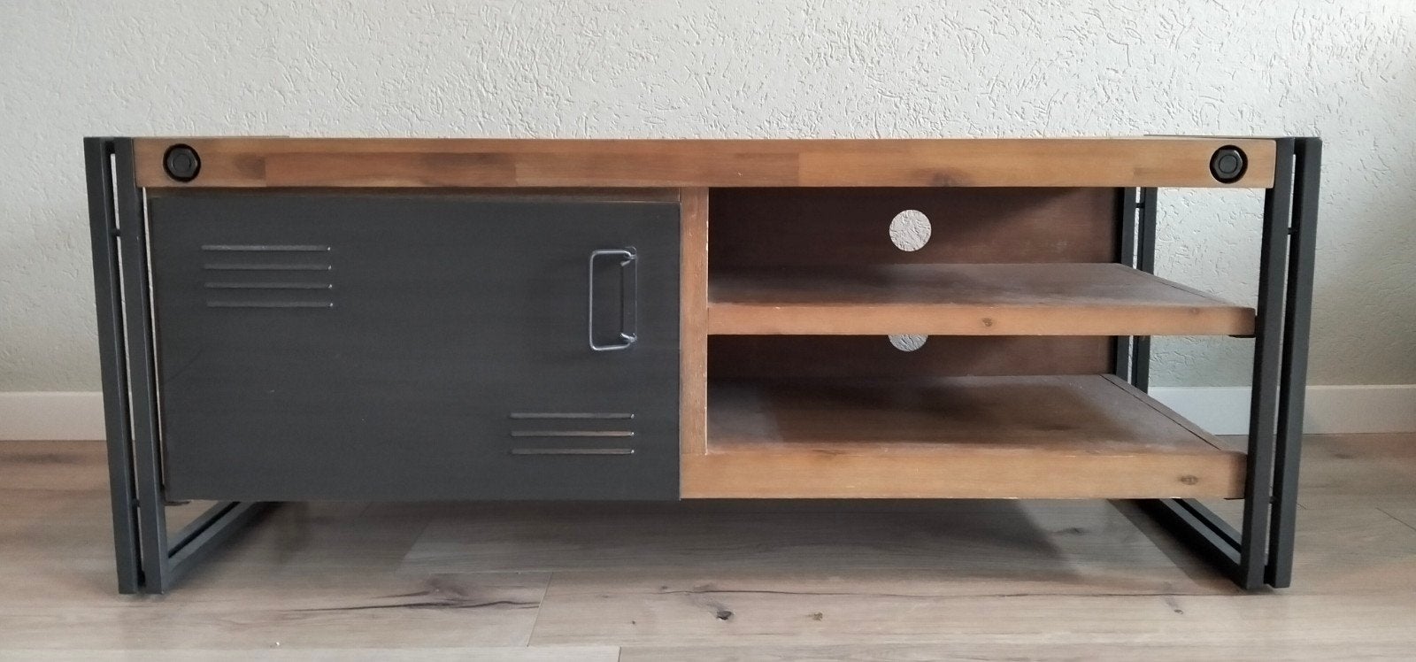 Tv meubel mangohout, Ophalen, 100 tot 150 cm, Zo goed als nieuw, Minder dan 100 cm