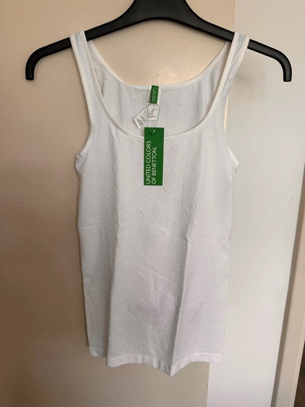 nieuw: wit hemdje van Benetton os, Benetton, Wit, Nieuw, Ophalen of Verzenden
