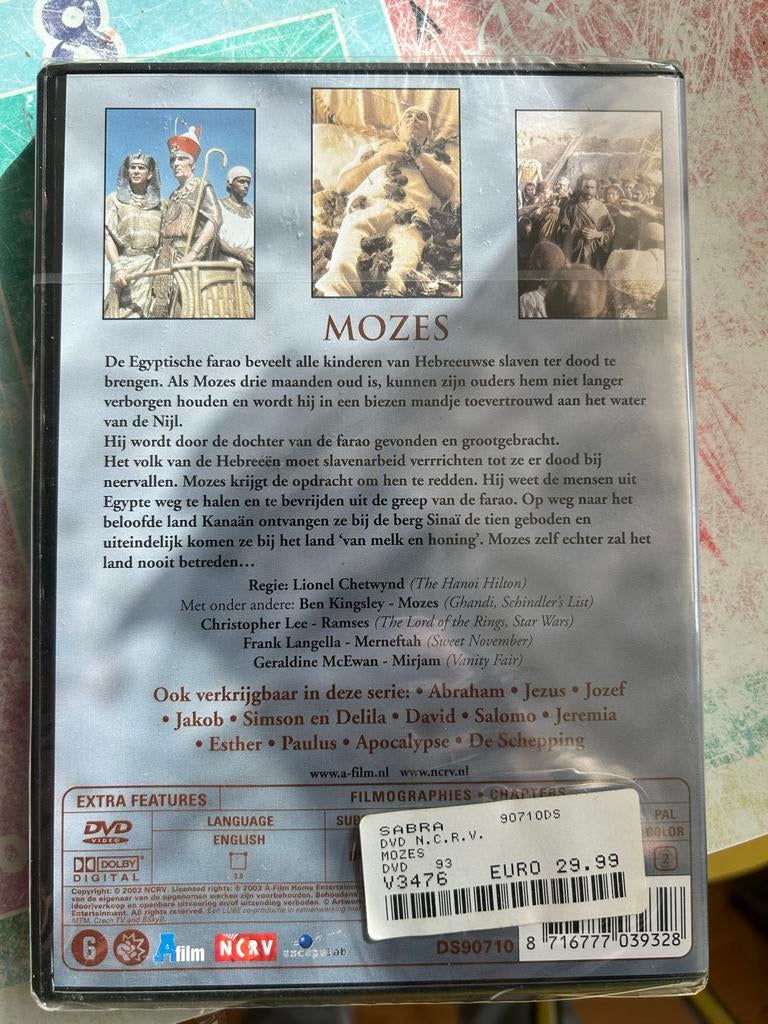 Mozes DVD - NCRV Bijbelserie - Nieuw in verpakking, Vanaf 6 jaar, Ophalen of Verzenden, Nieuw in verpakking