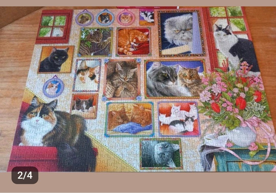 Puzzel kattenportretten francien 950 stukjes, Ophalen of Verzenden, 500 t/m 1500 stukjes