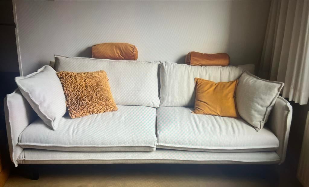 3-zitsbank Gayle zandkleurig, Ophalen, Gebruikt, 100 tot 125 cm, Driepersoons