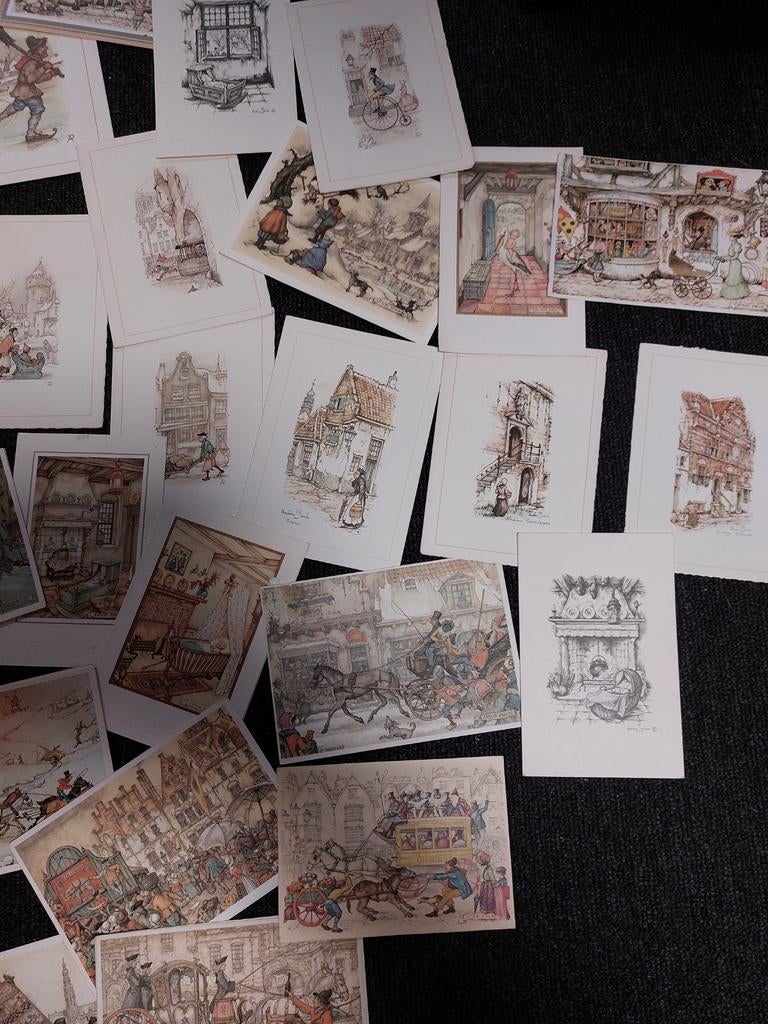 Grote collectie diverse prenten en illustraties, Ophalen of Verzenden, 1980 tot heden, Overige onderwerpen