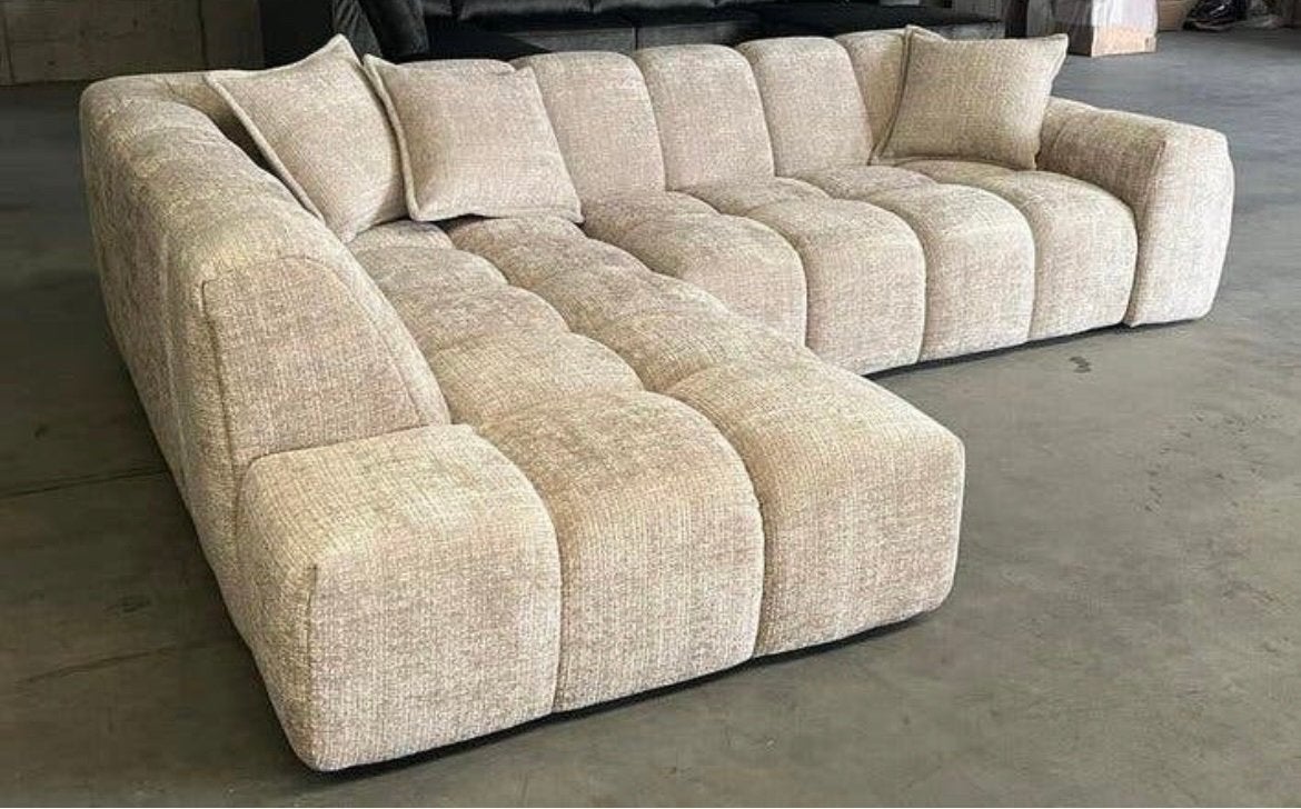 Prachtige hoekbank! Nieuw!, Nieuw, 125 cm of meer, Ophalen of Verzenden, Stof