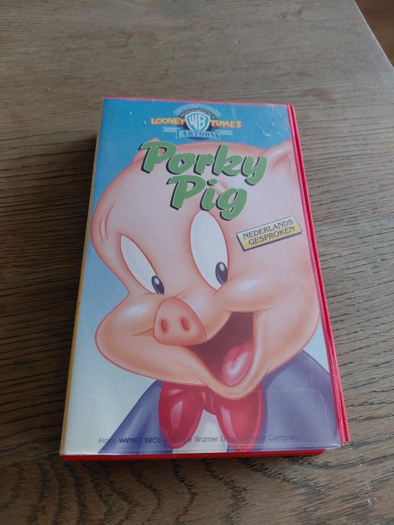 Looney Tunes videoband Porky Pig., Gebruikt, Alle leeftijden, Overige typen, Ophalen of Verzenden