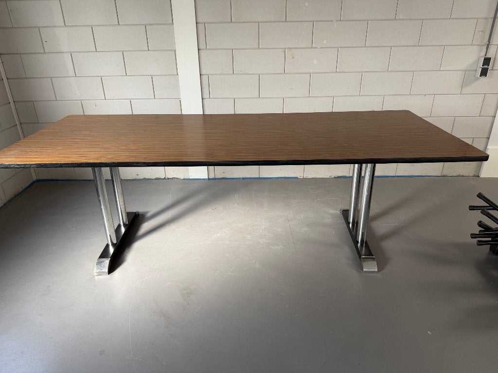 Mooie ruime vintage tafel – 250 x 100 x 79 cm –, Ophalen, Gebruikt, Vintage, 200 cm of meer
