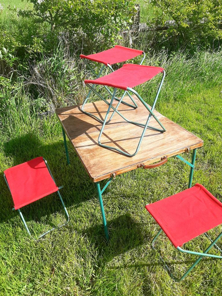 Vintage inklapbare Campingset - (50's / Deens, Ophalen of Verzenden