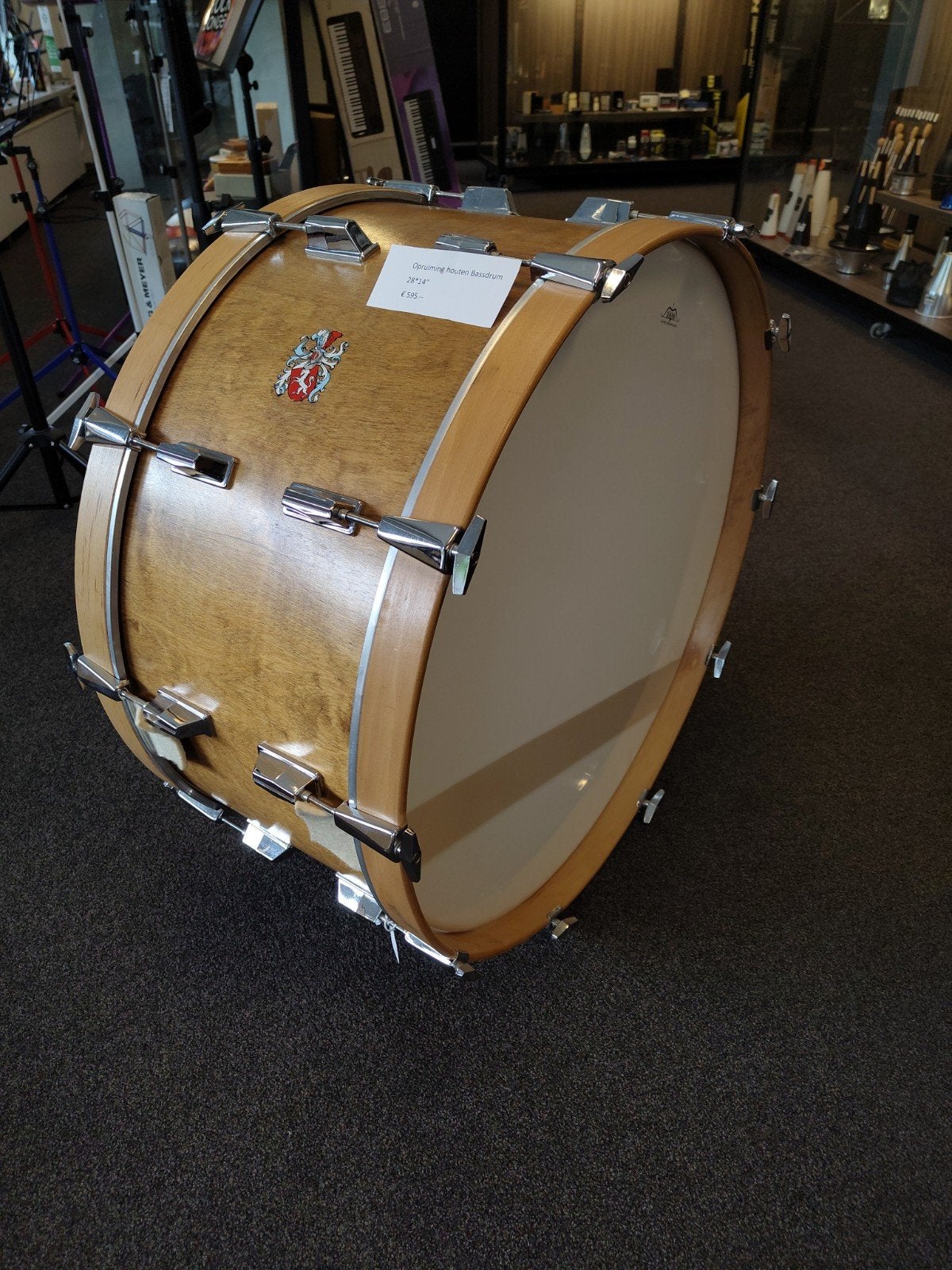 Houten Bassdrum 28x14" - Vintage Look, Ophalen, Nieuw, Overige merken